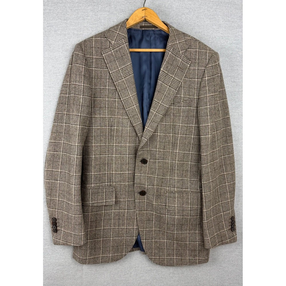 Suitsupply Lazio Blazer E. Thomas Wool Cashmere Brown Glen Check Sport Coat 38R